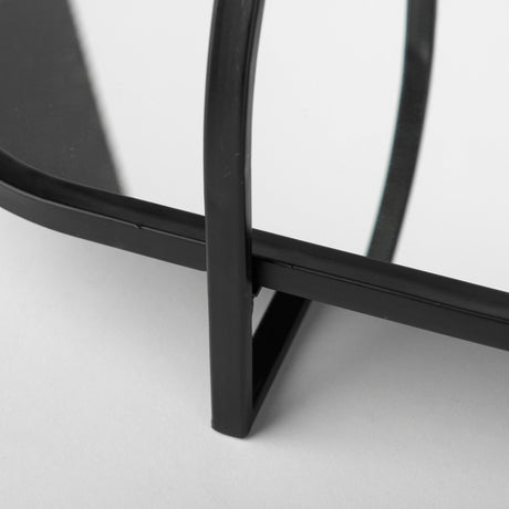 Evianna Mirrored W/Black Metal Frame Tray by Mercana at Eve Furniture