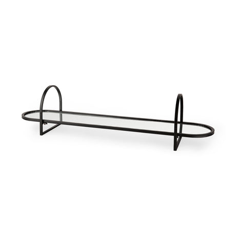 Evianna Mirrored W/Black Metal Frame Tray by Mercana at Eve Furniture