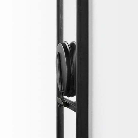 Evianna Mirrored W/Black Metal Frame Wall Candle Holder by Mercana at Eve Furniture