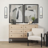Evianna Mirrored W/Black Metal Frame Wall Candle Holder by Mercana at Eve Furniture