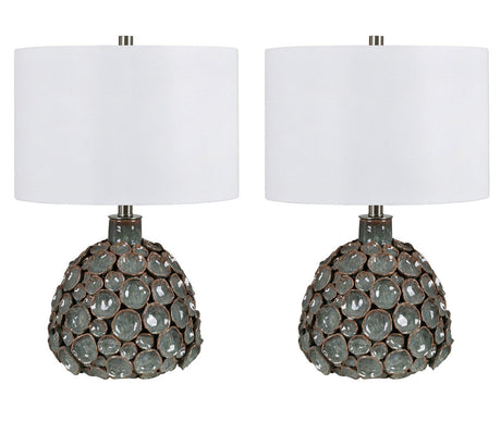 Evie Grey Table Lamp (Set of 2) by Crestview at Eve Furniture
