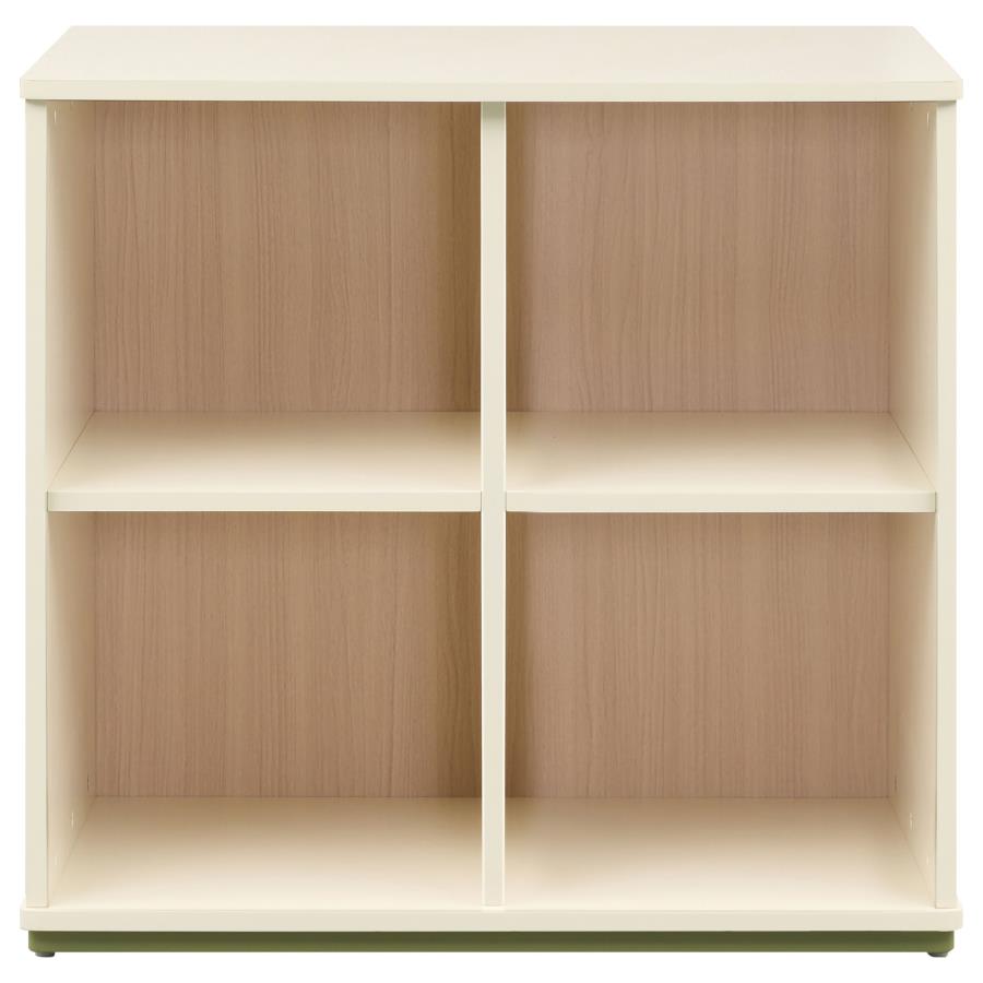 Evren Natural/White 4-cubby Horizontal Bookcase by Coaster at Eve Furniture