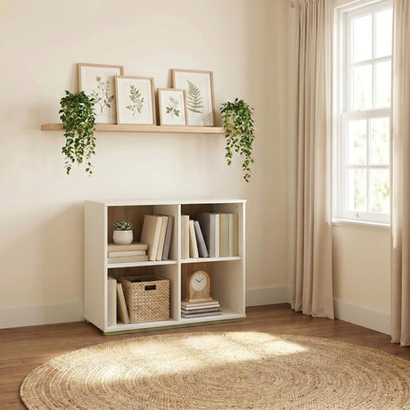 Evren Natural/White 4-cubby Horizontal Bookcase by Coaster at Eve Furniture