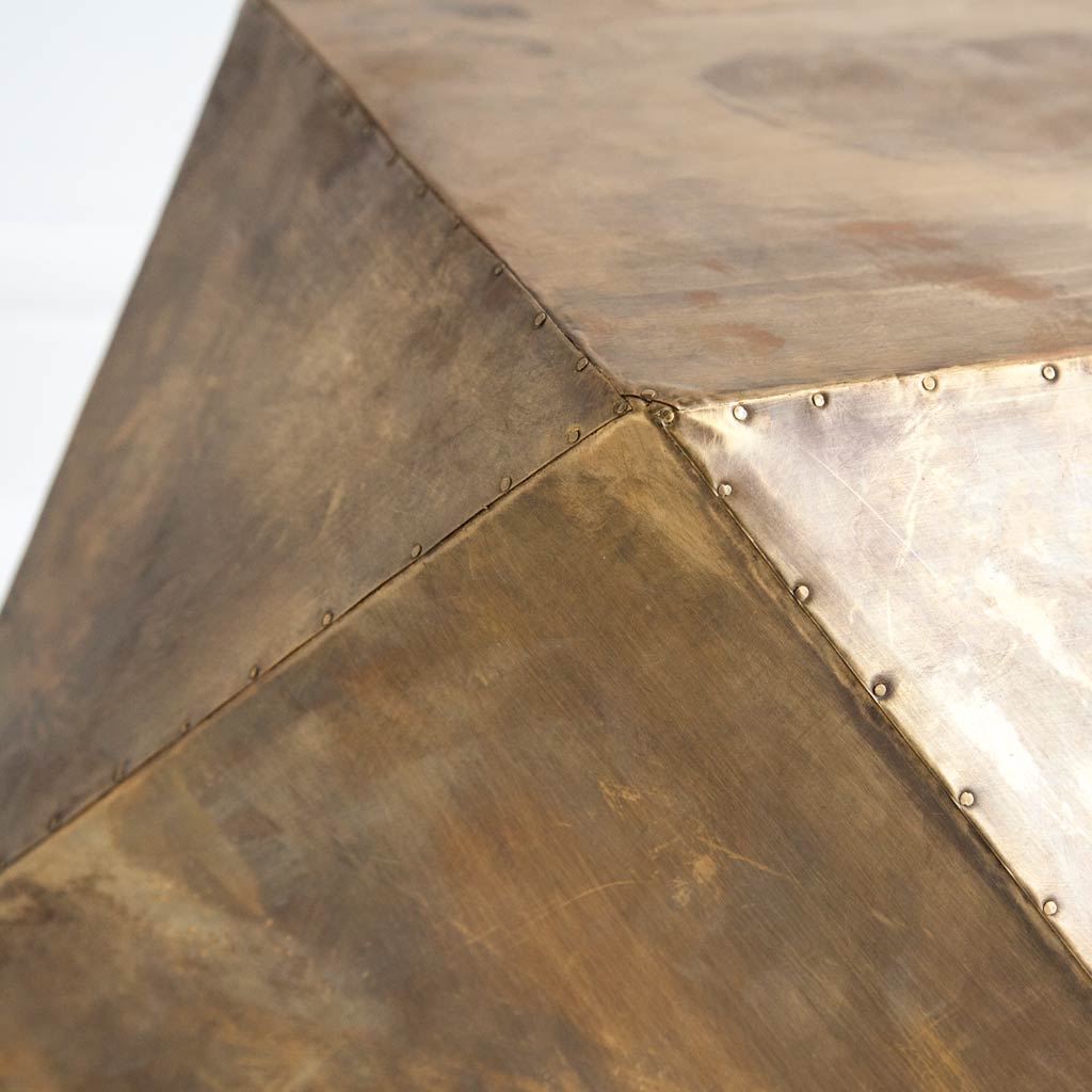 Exagoni 26" x 18.5" Hexagonal Brass Plated Hexagonal End/Side Table by Mercana at Eve Furniture