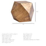 Exagoni 26" x 18.5" Hexagonal Brass Plated Hexagonal End/Side Table by Mercana at Eve Furniture
