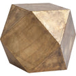 Exagoni 26" x 18.5" Hexagonal Brass Plated Hexagonal End/Side Table by Mercana at Eve Furniture