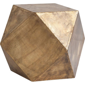 Exagoni 26" x 18.5" Hexagonal Brass Plated Hexagonal End/Side Table by Mercana at Eve Furniture