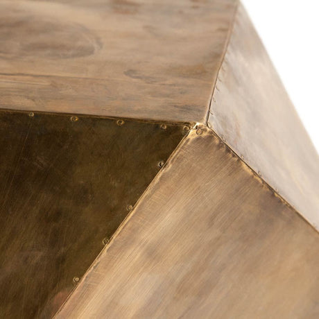 Exagoni Hexagonal Brass Plated Hexagonal End/Side Table by Mercana at Eve Furniture