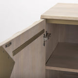 Excelsior 36.0L x 18.0W x 32.5H Light Brown Wood Gold Iron Base Accent Cabinet by Mercana at Eve Furniture