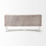 Excelsior I Solid Wood Gold Metal Base 4 Cabinet Door SideBoard by Mercana at Eve Furniture