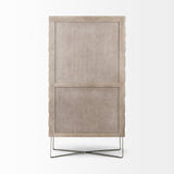 Excelsior II 68.1" H Light Brown Wood Gold Iron Base Storage Cabinet by Mercana at Eve Furniture