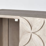 Excelsior II 68.1" H Light Brown Wood Gold Iron Base Storage Cabinet by Mercana at Eve Furniture