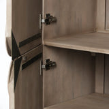 Excelsior II 68.1" H Light Brown Wood Gold Iron Base Storage Cabinet by Mercana at Eve Furniture