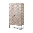 Excelsior II Light Brown Wood Gold Iron Base Storage Cabinet by Mercana at Eve Furniture