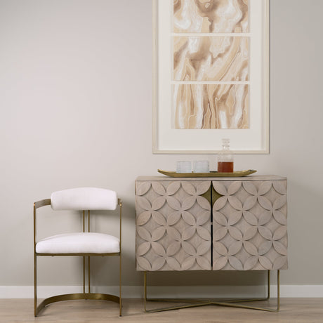 Excelsior Light Brown Wood Gold Iron Base Accent Cabinet by Mercana at Eve Furniture