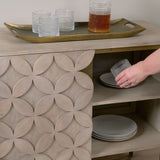 Excelsior Light Brown Wood Gold Iron Base Accent Cabinet by Mercana at Eve Furniture
