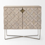 Excelsior Light Brown Wood Gold Iron Base Accent Cabinet by Mercana at Eve Furniture