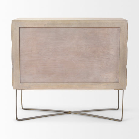 Excelsior Light Brown Wood Gold Iron Base Accent Cabinet by Mercana at Eve Furniture