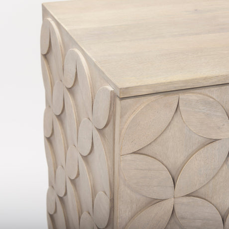 Excelsior Light Brown Wood Gold Iron Base Accent Cabinet by Mercana at Eve Furniture