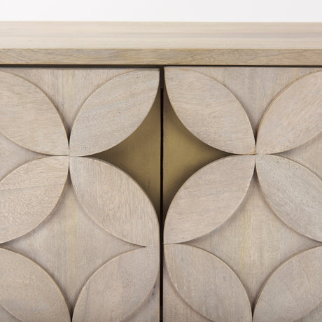 Excelsior Light Brown Wood Gold Iron Base Accent Cabinet by Mercana at Eve Furniture