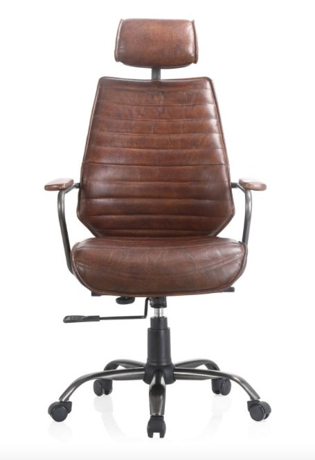 Executive Office Chair Dark Brown Leather by Moe's Home at Eve Furniture