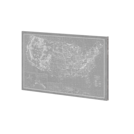 Explorer - USA Map - Graphite by Vintage Collection a Hand Embellished Textured Canvas by Mercana at Eve Furniture