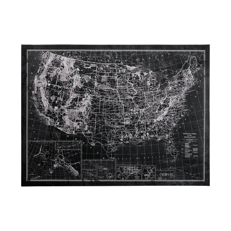 Explorer USA Map Noir by Vintage Collection a Hand Embellished Textured Canvas by Mercana at Eve Furniture