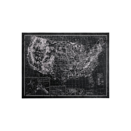 Explorer USA Map Noir by Vintage Collection a Hand Embellished Textured Canvas by Mercana at Eve Furniture