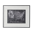 Explorer-USA Map-Noir by Vintage Collection a Hand Embellished Textured Framed Art Print by Mercana at Eve Furniture