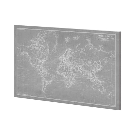 Explorer - World Map - Graphite by Vintage Collection a Hand Embellished Textured Canvas by Mercana at Eve Furniture