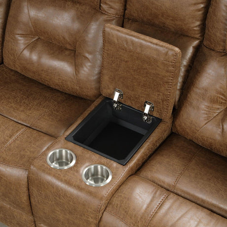 Ezekius Brown Manual Reclining Sectional by Furniture of America at Eve Furniture