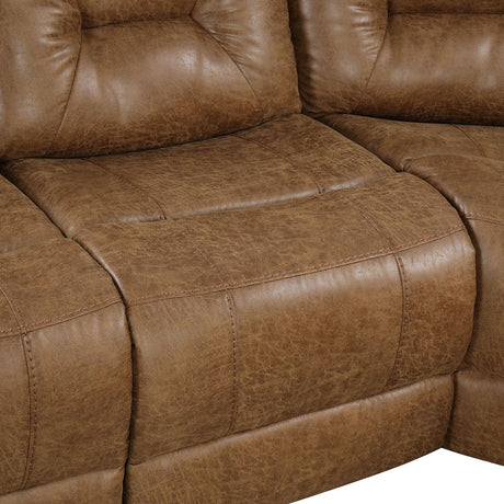 Ezekius Brown Manual Reclining Sectional by Furniture of America at Eve Furniture