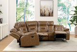 Ezekius Brown Manual Reclining Sectional by Furniture of America at Eve Furniture