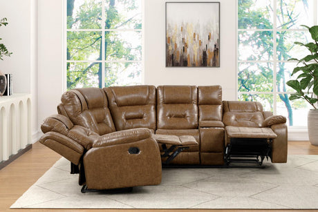 Ezekius Brown Manual Reclining Sectional by Furniture of America at Eve Furniture