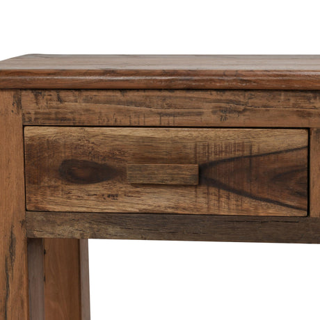 Ezra Natural 62 Rectangle 3 Drawer Console Table by Classic Home at Eve Furniture