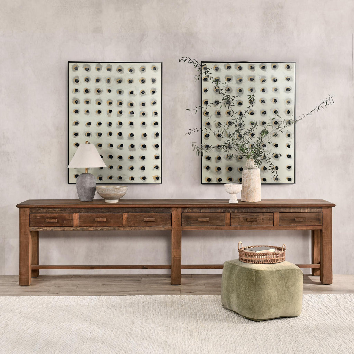 Ezra 6 Drawer Console Table by Classic Home at Eve Furniture