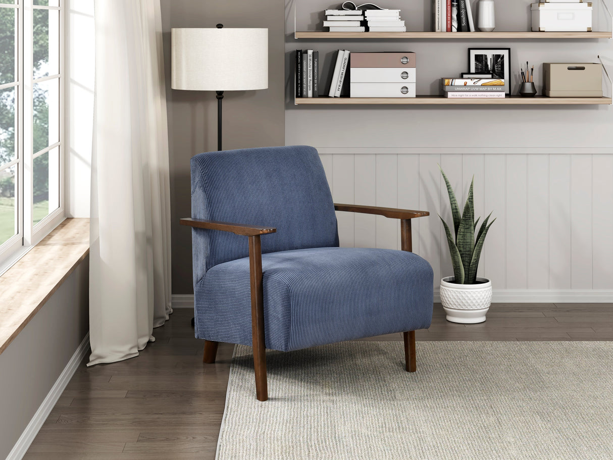 Ezra Blue Accent Chair by Homelegance at Eve Furniture
