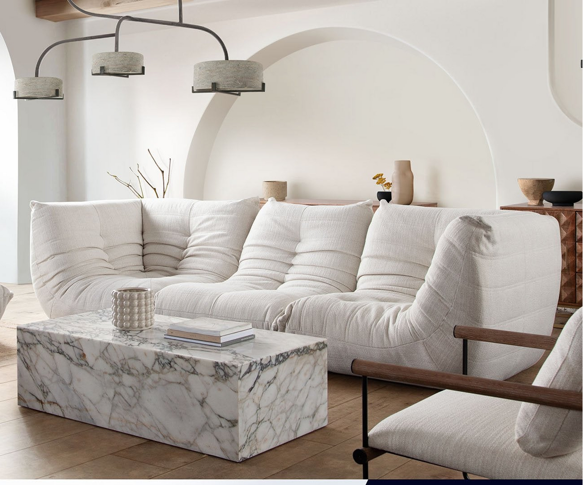 Ezra Cream Fabric 3-Pc Sectional by Diamond Sofa at Eve Furniture