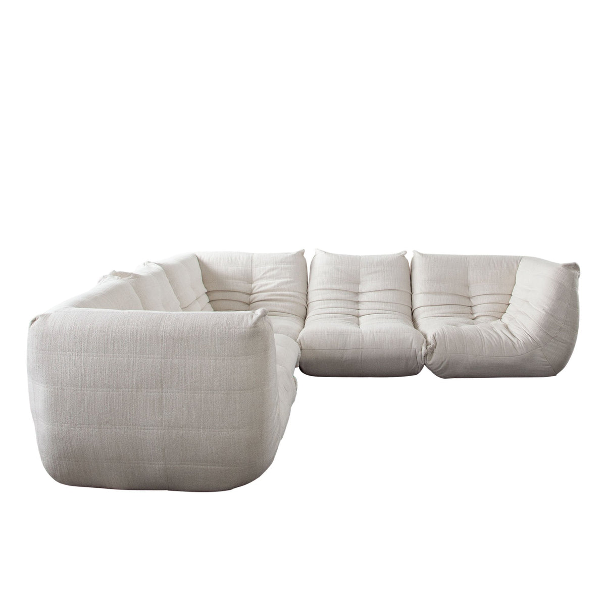 Ezra Cream Fabric 5-Pc Sectional 122" x 122" by Diamond Sofa at Eve Furniture