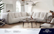 Ezra Cream Fabric 5-Pc Sectional 122" x 122" by Diamond Sofa at Eve Furniture