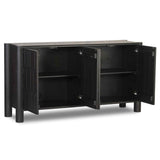 Ezri 4 Door Sideboard, Black Oak By Fourhands by Four Hands at Eve Furniture
