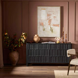 Ezri 4 Door Sideboard, Black Oak By Fourhands by Four Hands at Eve Furniture