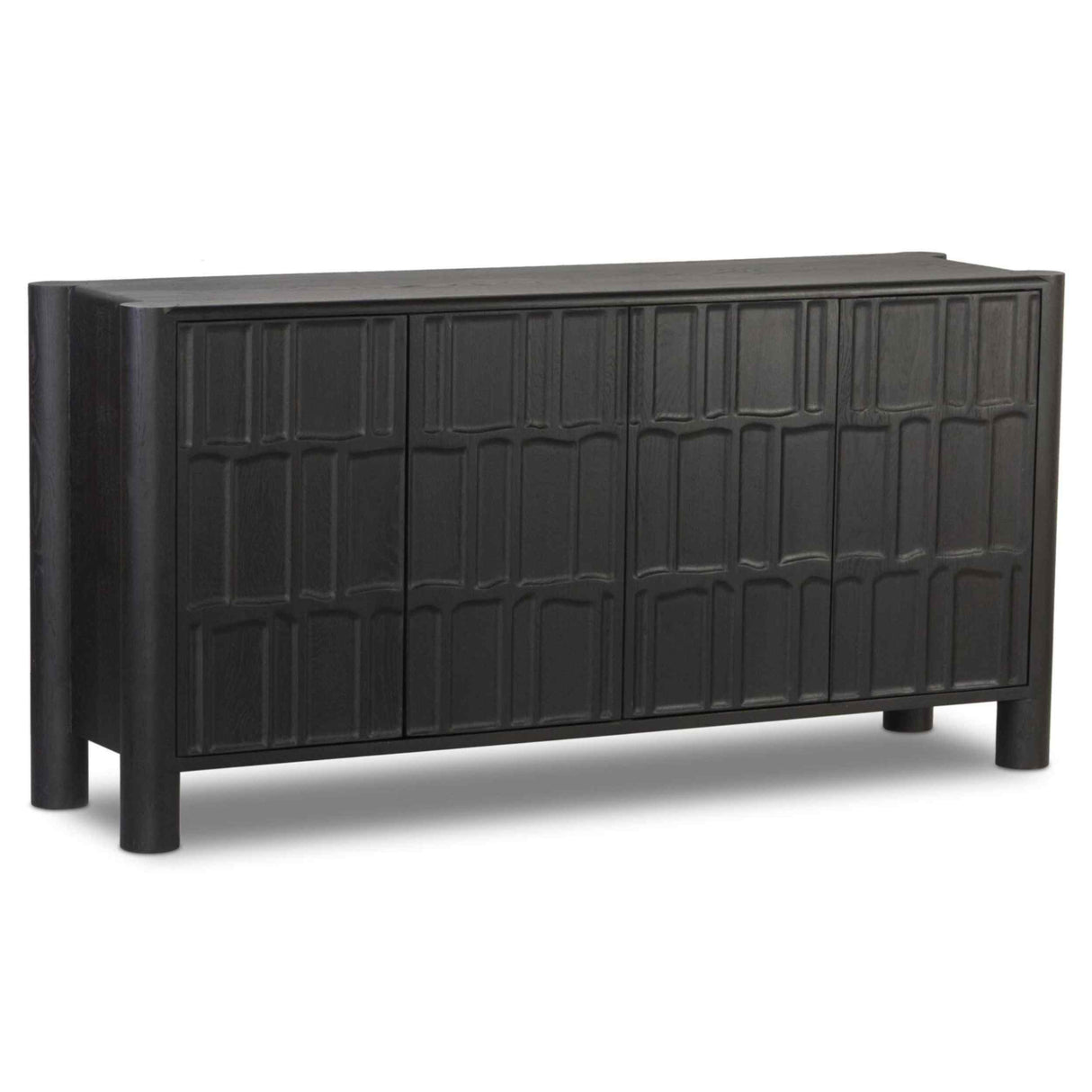 Ezri 4 Door Sideboard, Black Oak By Fourhands by Four Hands at Eve Furniture