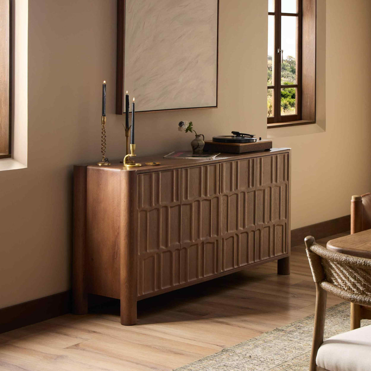 Ezri 4 Door Sideboard, Cocoa Oak By Fourhands by Four Hands at Eve Furniture
