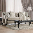 Ezrin Light Brown Stationary Sofa & Loveseat by Furniture of America at Eve Furniture