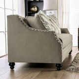 Ezrin Light Brown Stationary Sofa & Loveseat by Furniture of America at Eve Furniture