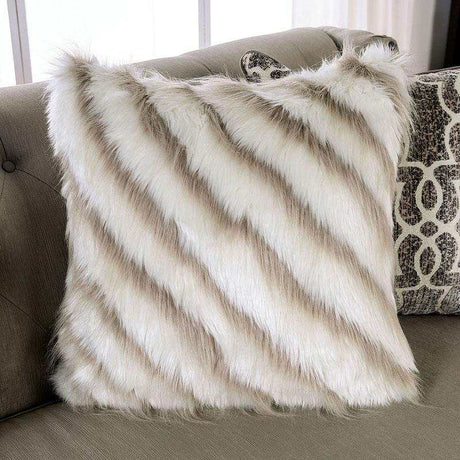 Ezrin Light Brown Stationary Sofa & Loveseat by Furniture of America at Eve Furniture