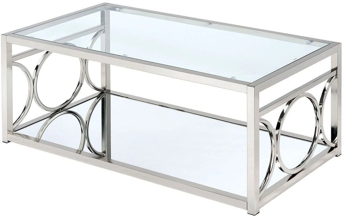 Rylee Chrome Coffee Table by Furniture of America at Eve Furniture