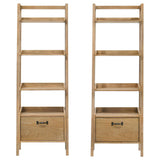 Fabian Distressed Light Brown 2-piece 3-shelf Bookshelf with Drawer by Coaster at Eve Furniture