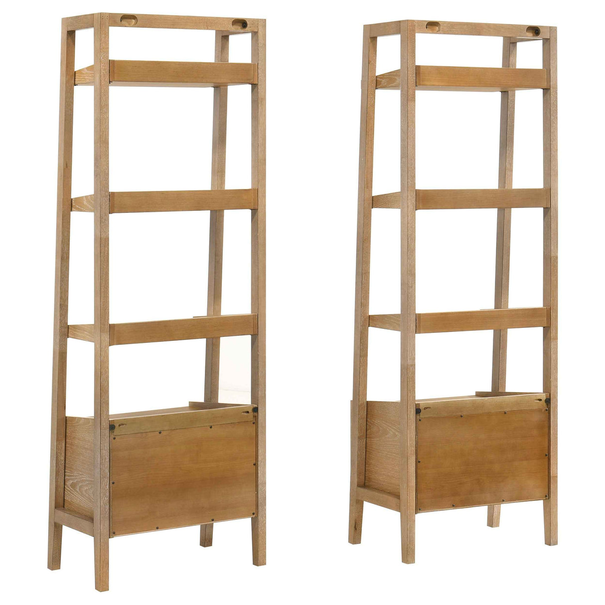 Fabian Distressed Light Brown 2-piece 3-shelf Bookshelf with Drawer by Coaster at Eve Furniture